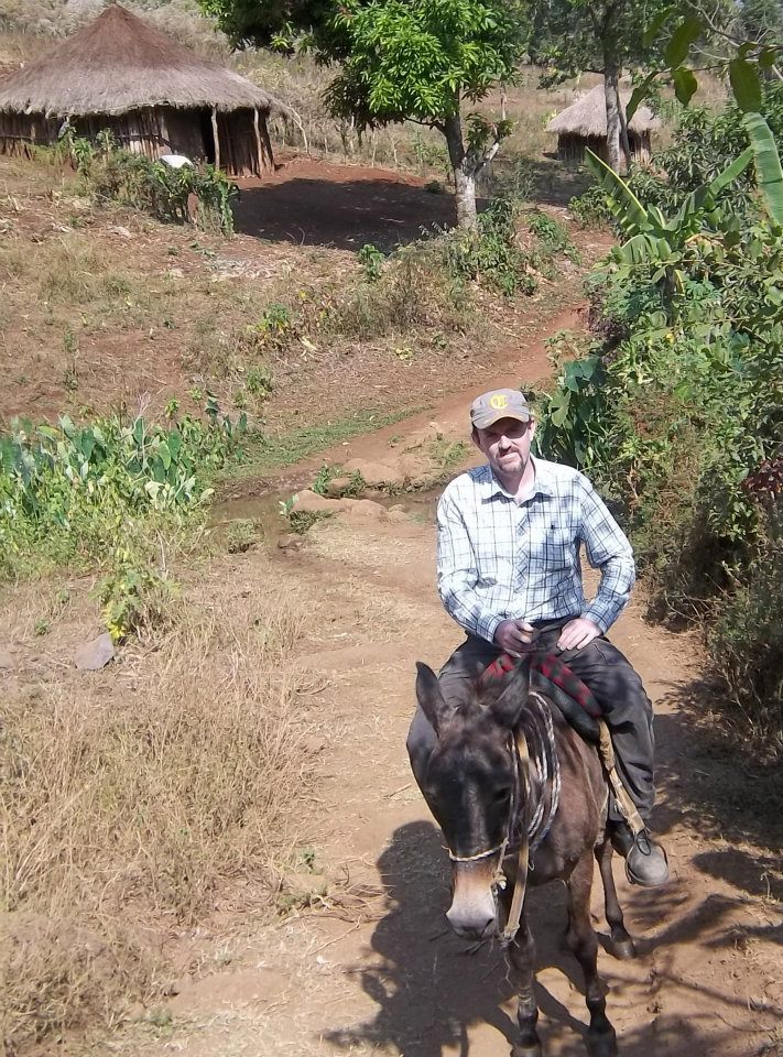 Peter commuting 3 hours to work in Ethiopia in Feb 2012