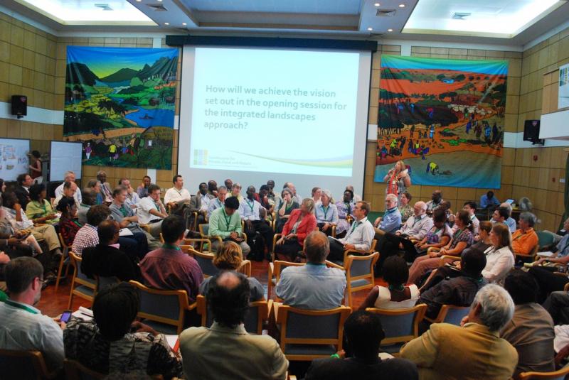 Karen facilitates a fish bowl debate at the international forum