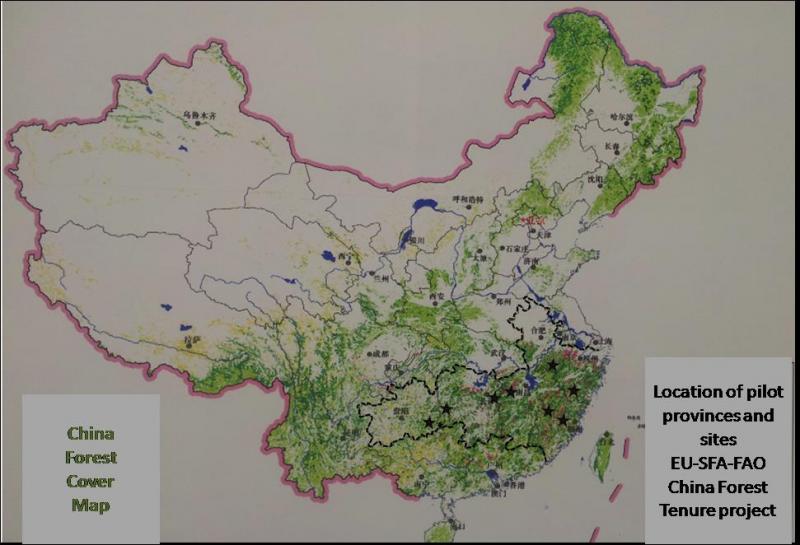 The six project pilot provinces in China